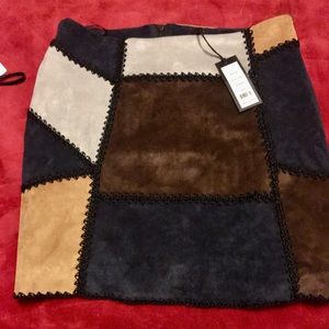 Designer soft leather skirt